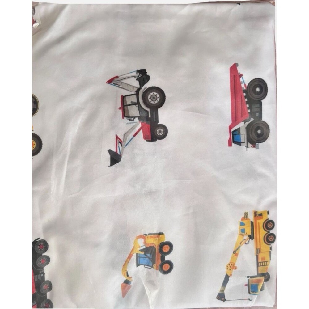 New ADDISON BELLE 100% Cotton Percale Fitted Crib Sheet.  Construction Truck